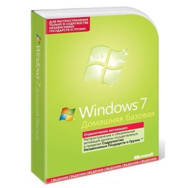 Операционная система Microsoft Windows 7 Home Basic 32-bit Russian DVD ...