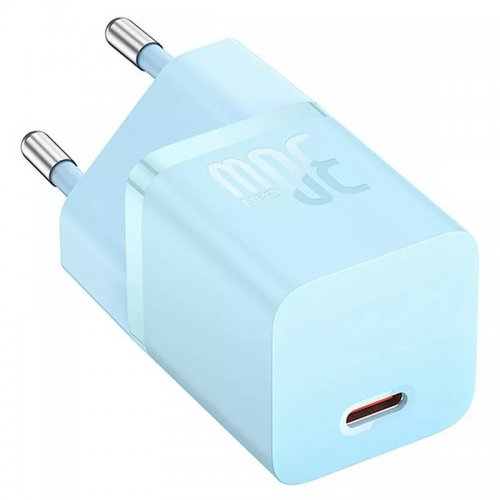 Сетевое зарядное устройство Baseus GaN5 Mini USB Type-C 30W + Cable USB Type-C to USB Type-C 100W 1m (P10110902313-00) Blue купить в Украине: Киев, Днепр, Харьков, Одесса  | Низкая цена, отзывы, характеристики от TELEMART фото