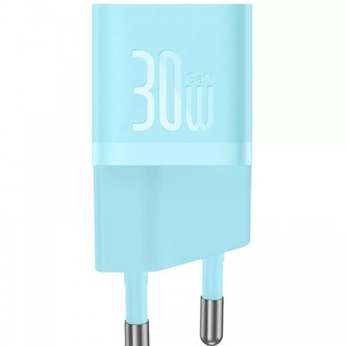 Сетевое зарядное устройство Baseus GaN5 Mini USB Type-C 30W + Cable USB Type-C to USB Type-C 100W 1m (P10110902313-00) Blue купить в Украине: Киев, Днепр, Харьков, Одесса  | Низкая цена, отзывы, характеристики от TELEMART фото