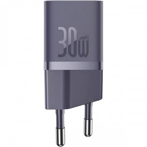 Сетевое зарядное устройство Baseus GaN5 Mini USB Type-C 30W + Cable USB Type-C to USB Type-C 100W 1m (P10110902523-00) Purple купить в Украине: Киев, Днепр, Харьков, Одесса  | Низкая цена, отзывы, характеристики от TELEMART фото