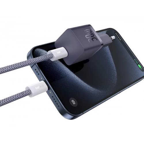 Сетевое зарядное устройство Baseus GaN5 Mini USB Type-C 30W + Cable USB Type-C to USB Type-C 100W 1m (P10110902523-00) Purple купить в Украине: Киев, Днепр, Харьков, Одесса  | Низкая цена, отзывы, характеристики от TELEMART фото