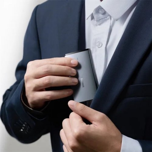 Мережевий зарядний пристрій Baseus GaN5 Pro Ultra-Slim USB + USB Type-C 65W + Cable USB Type-C to USB Type-C 100W 1m (CCGP150113) Grey купити в Україні: Київ, Львів, Хмельницький, Тернопіль, Івано-Франківськ | Низька ціна, відгуки, характеристики від TELEMART фото