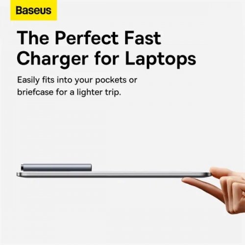 Мережевий зарядний пристрій Baseus GaN5 Pro Ultra-Slim USB + USB Type-C 65W + Cable USB Type-C to USB Type-C 100W 1m (CCGP150113) Grey купити в Україні: Київ, Львів, Хмельницький, Тернопіль, Івано-Франківськ | Низька ціна, відгуки, характеристики від TELEMART фото