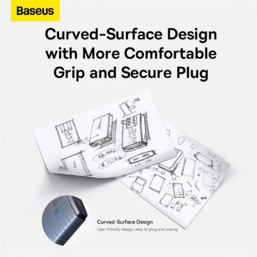 Мережевий зарядний пристрій Baseus GaN5 Pro Ultra-Slim USB + USB Type-C 65W + Cable USB Type-C to USB Type-C 100W 1m (CCGP150113) Grey купити в Україні: Київ, Львів, Хмельницький, Тернопіль, Івано-Франківськ | Низька ціна, відгуки, характеристики від TELEMART фото