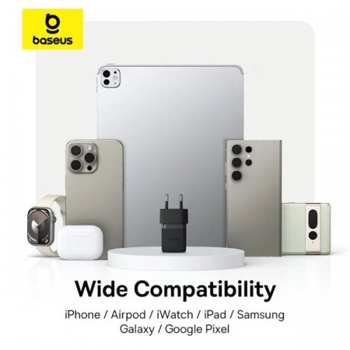 Мережевий зарядний пристрій Baseus Palm USB Type-C 20W (P10111602113-00) Black купити в Україні: Київ, Львів, Хмельницький, Тернопіль, Івано-Франківськ | Низька ціна, відгуки, характеристики від TELEMART фото