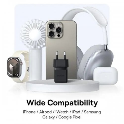 Сетевое зарядное устройство Baseus Palm USB + USB Type-C 20W (P10111608113-00) Black купить в Украине: Киев, Днепр, Харьков, Одесса  | Низкая цена, отзывы, характеристики от TELEMART фото