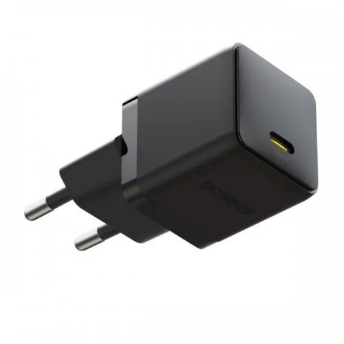 Сетевое зарядное устройство Baseus Palm USB Type-C 20W + Cable USB Type-C to USB Type-C 60W 1m (P10111602113-01) Black купить в Украине: Киев, Днепр, Харьков, Одесса  | Низкая цена, отзывы, характеристики от TELEMART фото