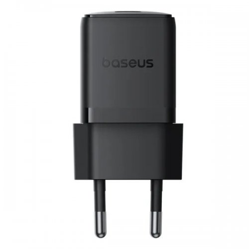 Сетевое зарядное устройство Baseus Palm USB Type-C 20W + Cable USB Type-C to USB Type-C 60W 1m (P10111602113-01) Black купить в Украине: Киев, Днепр, Харьков, Одесса  | Низкая цена, отзывы, характеристики от TELEMART фото