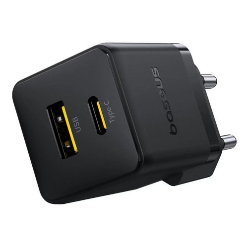 Сетевое зарядное устройство Baseus Palm USB + USB Type-C 30W (P1011160A113-00) Black купить в Украине: Киев, Днепр, Харьков, Одесса  | Низкая цена, отзывы, характеристики от TELEMART фото