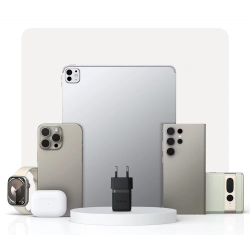 Сетевое зарядное устройство Baseus Palm USB + USB Type-C 30W (P1011160A113-00) Black купить в Украине: Киев, Днепр, Харьков, Одесса  | Низкая цена, отзывы, характеристики от TELEMART фото