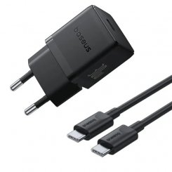 Мережевий зарядний пристрій Baseus Palm USB Type-C 30W + Cable USB Type-C to USB Type-C 60W 1m (P10111605113-01) Black