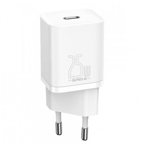 Мережевий зарядний пристрій Baseus Super Silicone USB Type-C 25W (CCSP020102) White купити в Україні: Київ, Львів, Хмельницький, Тернопіль, Івано-Франківськ | Низька ціна, відгуки, характеристики від TELEMART фото