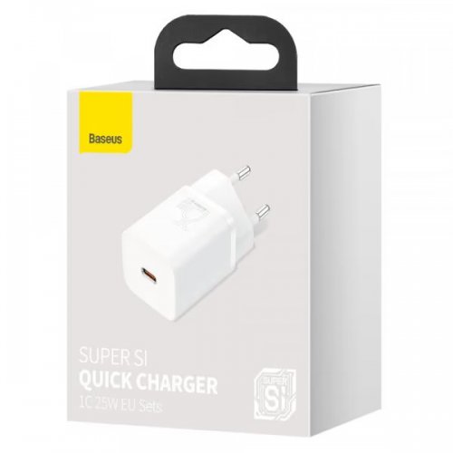 Мережевий зарядний пристрій Baseus Super Silicone USB Type-C 25W (CCSP020102) White купити в Україні: Київ, Львів, Хмельницький, Тернопіль, Івано-Франківськ | Низька ціна, відгуки, характеристики від TELEMART фото