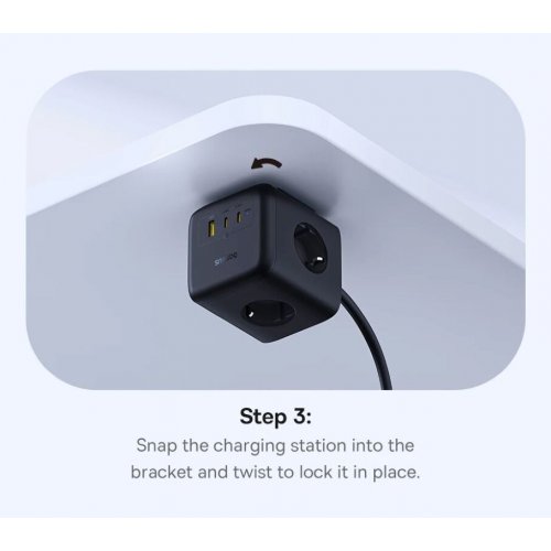 Сетевой фильтр Baseus EnerFill FA11 Cube Power Strip 3 розетки + USB + 2 x USB Type-C 67W 1.5m (E00082100123-00) Cosmic Black купить в Украине: Киев, Днепр, Харьков, Одесса  | Низкая цена, отзывы, характеристики от TELEMART фото