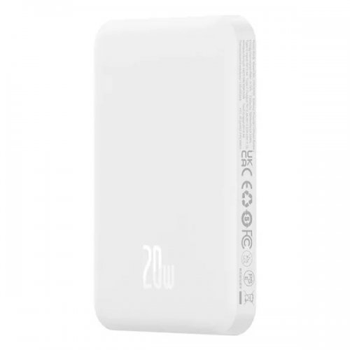 Powerbank Baseus Magnetic Mini Wireless 5000mAh 20W (P10022107223-00) White купити в Україні: Київ, Львів, Хмельницький, Тернопіль, Івано-Франківськ | Низька ціна, відгуки, характеристики від TELEMART фото