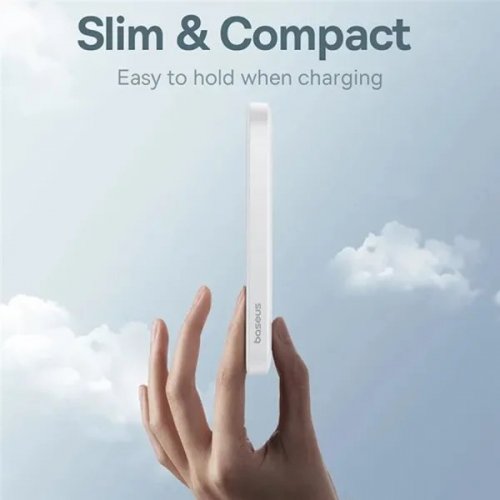 Powerbank Baseus Magnetic Mini Wireless 5000mAh 20W (P10022107223-00) White купити в Україні: Київ, Львів, Хмельницький, Тернопіль, Івано-Франківськ | Низька ціна, відгуки, характеристики від TELEMART фото