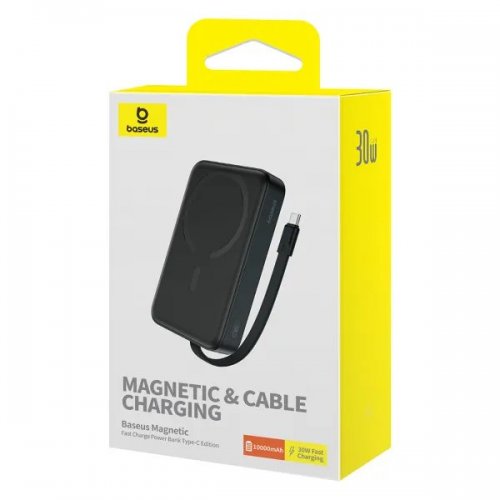 Powerbank Baseus Magnetic Mini Wireless 10000mAh 30W (P1002210B113-00) Black купити в Україні: Київ, Львів, Хмельницький, Тернопіль, Івано-Франківськ | Низька ціна, відгуки, характеристики від TELEMART фото