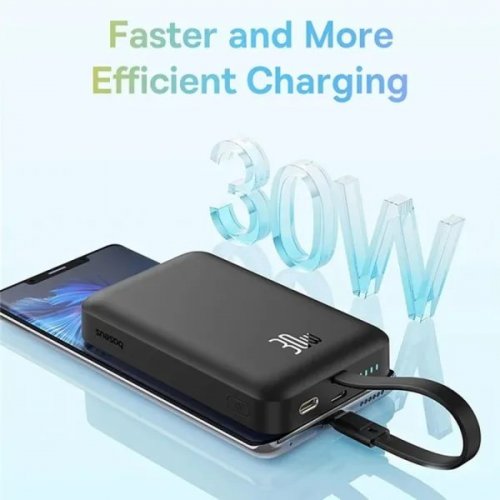 Powerbank Baseus Magnetic Mini Wireless 10000mAh 30W (P1002210B113-00) Black купити в Україні: Київ, Львів, Хмельницький, Тернопіль, Івано-Франківськ | Низька ціна, відгуки, характеристики від TELEMART фото