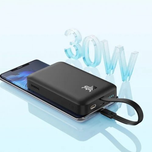 Powerbank Baseus Magnetic Mini Wireless 10000mAh 30W (P1002210B113-00) Black купити в Україні: Київ, Львів, Хмельницький, Тернопіль, Івано-Франківськ | Низька ціна, відгуки, характеристики від TELEMART фото