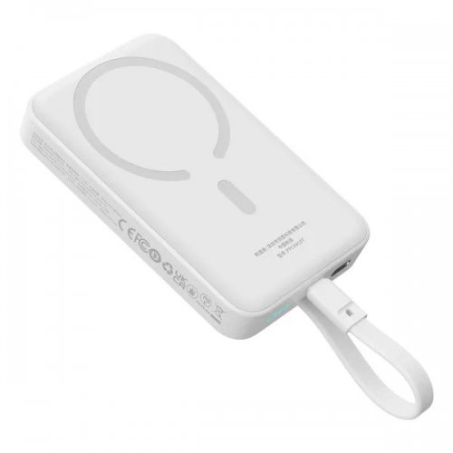 Powerbank Baseus Magnetic Mini Wireless 10000mAh 30W (P1002210B223-00) White купити в Україні: Київ, Львів, Хмельницький, Тернопіль, Івано-Франківськ | Низька ціна, відгуки, характеристики від TELEMART фото