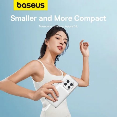 Powerbank Baseus Magnetic Mini Wireless 10000mAh 30W (P1002210B223-00) White купити в Україні: Київ, Львів, Хмельницький, Тернопіль, Івано-Франківськ | Низька ціна, відгуки, характеристики від TELEMART фото