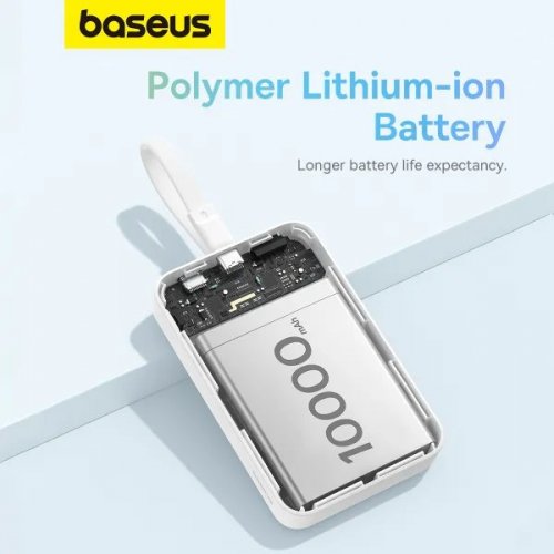 Powerbank Baseus Magnetic Mini Wireless 10000mAh 30W (P1002210B223-00) White купити в Україні: Київ, Львів, Хмельницький, Тернопіль, Івано-Франківськ | Низька ціна, відгуки, характеристики від TELEMART фото