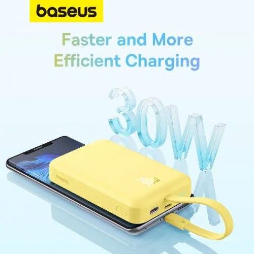 Powerbank Baseus Magnetic Mini Wireless 10000mAh 30W (P1002210BY23-00) Yellow купити в Україні: Київ, Львів, Хмельницький, Тернопіль, Івано-Франківськ | Низька ціна, відгуки, характеристики від TELEMART фото