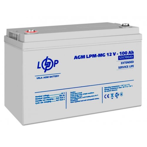 Акумуляторна батарея LogicPower LPM-MG 12V 100 Ah (LP3877) купити в Україні: Київ, Львів, Хмельницький, Тернопіль, Івано-Франківськ | Низька ціна, відгуки, характеристики від TELEMART фото