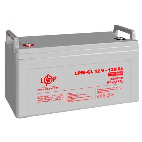 Акумуляторна батарея LogicPower LPM-GL 12V 120 Ah (LP3870) купити в Україні: Київ, Львів, Хмельницький, Тернопіль, Івано-Франківськ | Низька ціна, відгуки, характеристики від TELEMART фото