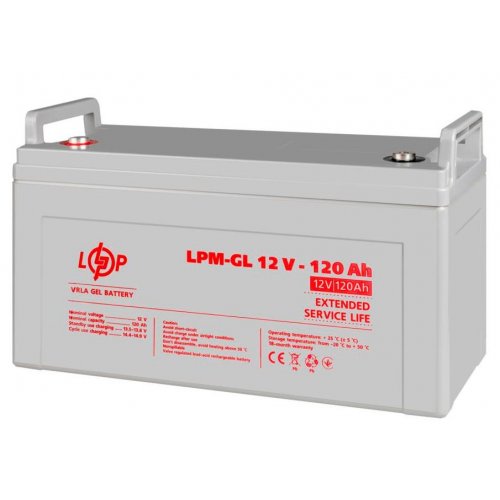 Акумуляторна батарея LogicPower LPM-GL 12V 120 Ah (LP3870) купити в Україні: Київ, Львів, Хмельницький, Тернопіль, Івано-Франківськ | Низька ціна, відгуки, характеристики від TELEMART фото