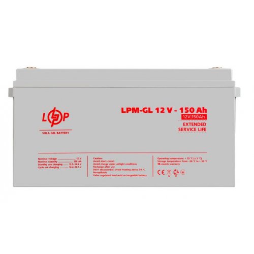Акумуляторна батарея LogicPower LPM-GL 12V 150 Ah (LP4155) купити в Україні: Київ, Львів, Хмельницький, Тернопіль, Івано-Франківськ | Низька ціна, відгуки, характеристики від TELEMART фото