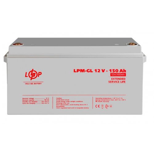 Акумуляторна батарея LogicPower LPM-GL 12V 150 Ah (LP4155) купити в Україні: Київ, Львів, Хмельницький, Тернопіль, Івано-Франківськ | Низька ціна, відгуки, характеристики від TELEMART фото