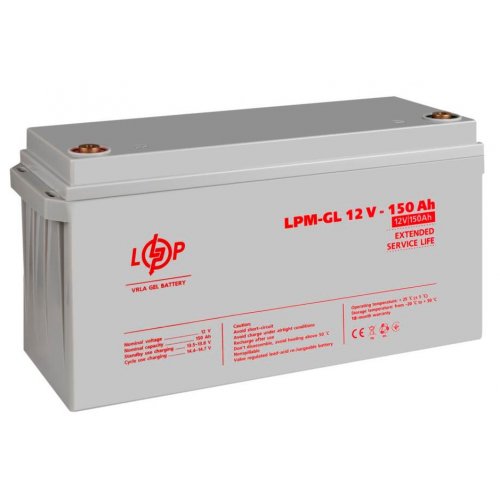 Акумуляторна батарея LogicPower LPM-GL 12V 150 Ah (LP4155) купити в Україні: Київ, Львів, Хмельницький, Тернопіль, Івано-Франківськ | Низька ціна, відгуки, характеристики від TELEMART фото