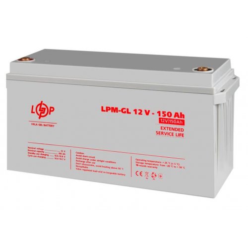 Акумуляторна батарея LogicPower LPM-GL 12V 150 Ah (LP4155) купити в Україні: Київ, Львів, Хмельницький, Тернопіль, Івано-Франківськ | Низька ціна, відгуки, характеристики від TELEMART фото