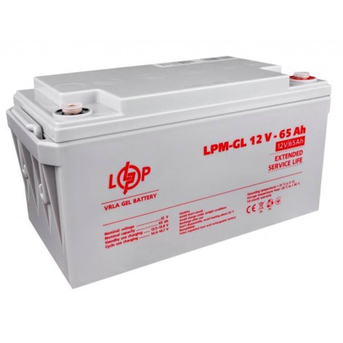 Акумуляторна батарея LogicPower LPM-GL 12V 65 Ah (LP3869) купити в Україні: Київ, Львів, Хмельницький, Тернопіль, Івано-Франківськ | Низька ціна, відгуки, характеристики від TELEMART фото
