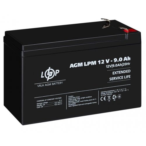 Акумуляторна батарея LogicPower LPM 12V 9 Ah (LP3866) купити в Україні: Київ, Львів, Хмельницький, Тернопіль, Івано-Франківськ | Низька ціна, відгуки, характеристики від TELEMART фото