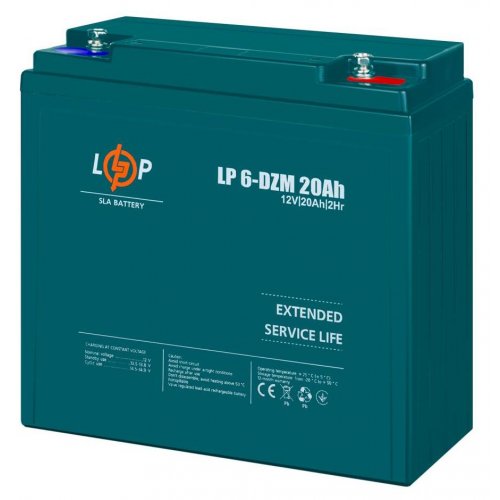 Акумуляторна батарея LogicPower LP 6-DZM-20 Ah (LP5438) купити в Україні: Київ, Львів, Хмельницький, Тернопіль, Івано-Франківськ | Низька ціна, відгуки, характеристики від TELEMART фото