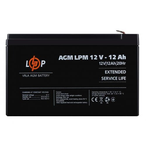 Акумуляторна батарея LogicPower LPM 12V 12 Ah (LP6550) купити в Україні: Київ, Львів, Хмельницький, Тернопіль, Івано-Франківськ | Низька ціна, відгуки, характеристики від TELEMART фото