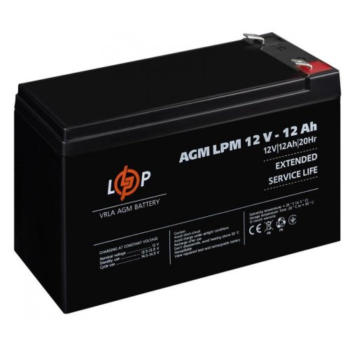 Акумуляторна батарея LogicPower LPM 12V 12 Ah (LP6550) купити в Україні: Київ, Львів, Хмельницький, Тернопіль, Івано-Франківськ | Низька ціна, відгуки, характеристики від TELEMART фото