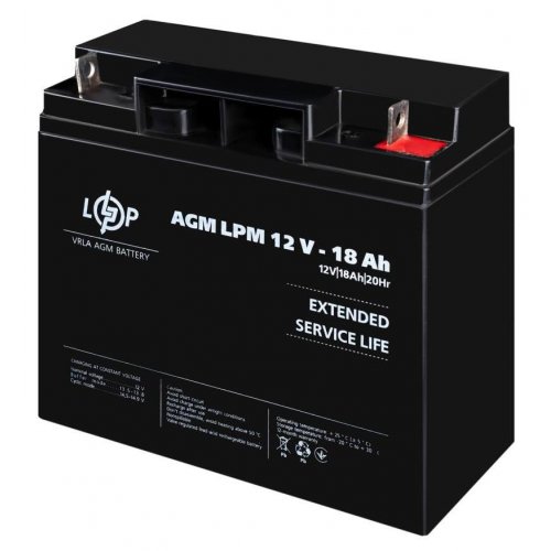 Акумуляторна батарея LogicPower LPM 12V 18 Ah (LP4133) купити в Україні: Київ, Львів, Хмельницький, Тернопіль, Івано-Франківськ | Низька ціна, відгуки, характеристики від TELEMART фото