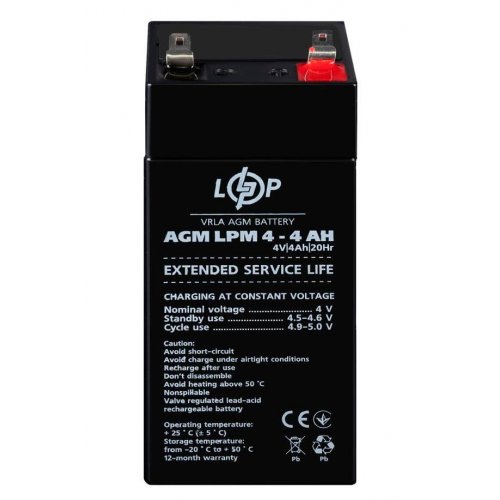 Акумуляторна батарея LogicPower LPM 4V 4 Ah (LP4135) купити в Україні: Київ, Львів, Хмельницький, Тернопіль, Івано-Франківськ | Низька ціна, відгуки, характеристики від TELEMART фото