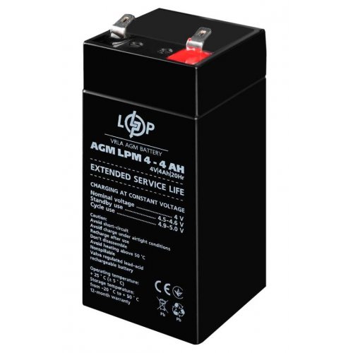 Акумуляторна батарея LogicPower LPM 4V 4 Ah (LP4135) купити в Україні: Київ, Львів, Хмельницький, Тернопіль, Івано-Франківськ | Низька ціна, відгуки, характеристики від TELEMART фото