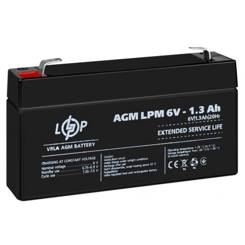 Акумуляторна батарея LogicPower LPM 6V 1.3 Ah (LP4157) купити в Україні: Київ, Львів, Хмельницький, Тернопіль, Івано-Франківськ | Низька ціна, відгуки, характеристики від TELEMART фото