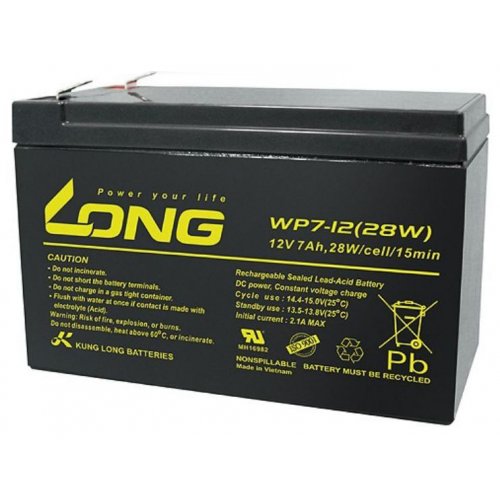 Акумуляторна батарея Long 12V 7 Ah (WP7-12(28W)) купити в Україні: Київ, Львів, Хмельницький, Тернопіль, Івано-Франківськ | Низька ціна, відгуки, характеристики від TELEMART фото