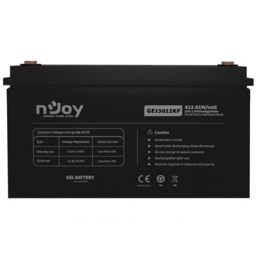 Акумуляторна батарея Njoy GE15012KF 12V 150Ah (BTVGCLTODHLKFCN01B) купити в Україні: Київ, Львів, Хмельницький, Тернопіль, Івано-Франківськ | Низька ціна, відгуки, характеристики від TELEMART фото