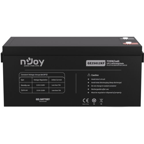Акумуляторна батарея Njoy GE25012KF 12V 250Ah (BTVGCBEOGHYKFCW01B) купити в Україні: Київ, Львів, Хмельницький, Тернопіль, Івано-Франківськ | Низька ціна, відгуки, характеристики від TELEMART фото