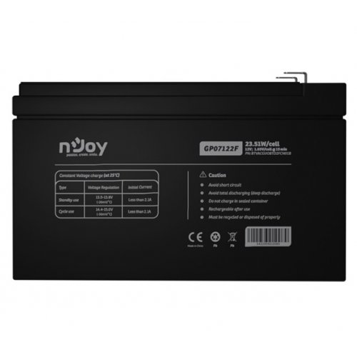 Акумуляторна батарея Njoy GP07122F 12V 7Ah (BTVACGUOBTD2FCN01B) купити в Україні: Київ, Львів, Хмельницький, Тернопіль, Івано-Франківськ | Низька ціна, відгуки, характеристики від TELEMART фото