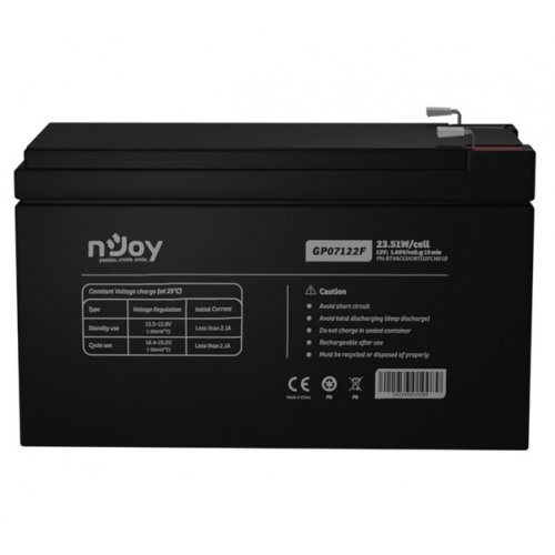 Акумуляторна батарея Njoy GP07122F 12V 7Ah (BTVACGUOBTD2FCN01B) купити в Україні: Київ, Львів, Хмельницький, Тернопіль, Івано-Франківськ | Низька ціна, відгуки, характеристики від TELEMART фото