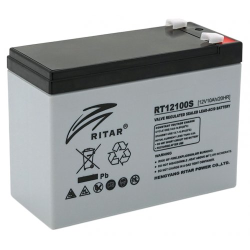 Акумуляторна батарея Ritar 12V 10Ah (RT12100S) купити в Україні: Київ, Львів, Хмельницький, Тернопіль, Івано-Франківськ | Низька ціна, відгуки, характеристики від TELEMART фото