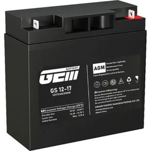 Акумуляторна батарея GEM Battery 12V 17 Ah (GS 12-17) купити в Україні: Київ, Львів, Хмельницький, Тернопіль, Івано-Франківськ | Низька ціна, відгуки, характеристики від TELEMART фото